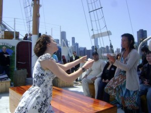 Jessie as Luciana in Bard on the Boat! Opposite her friend and mentor Tiza Garland as Adriana